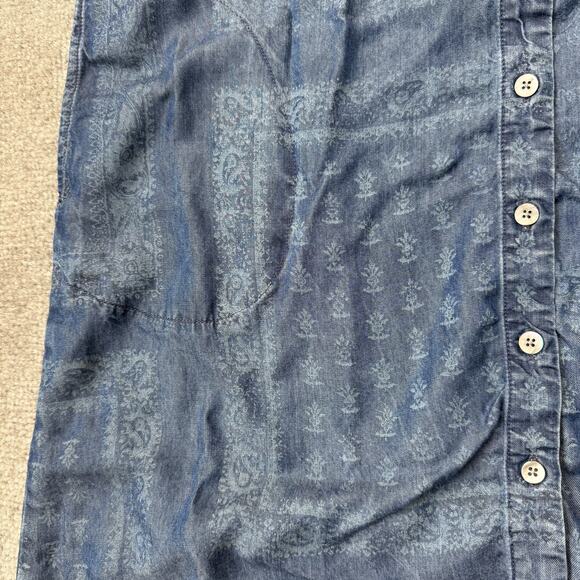 J Jill Denim Shirt Dress Womens Small Short Sleeve Button Front Tencel Lyocell - Picture 4 of 11